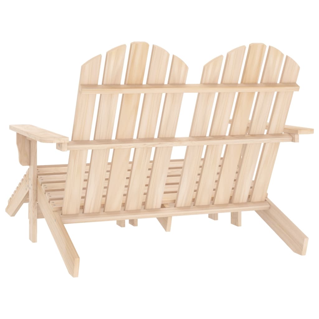 Garden Chair | Natural Wood | Solid Fir Wood | 2-Seater | Detachable