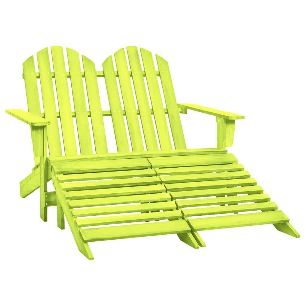 Garden Chair | Green | Solid fir wood | 2-Seater | Detachable