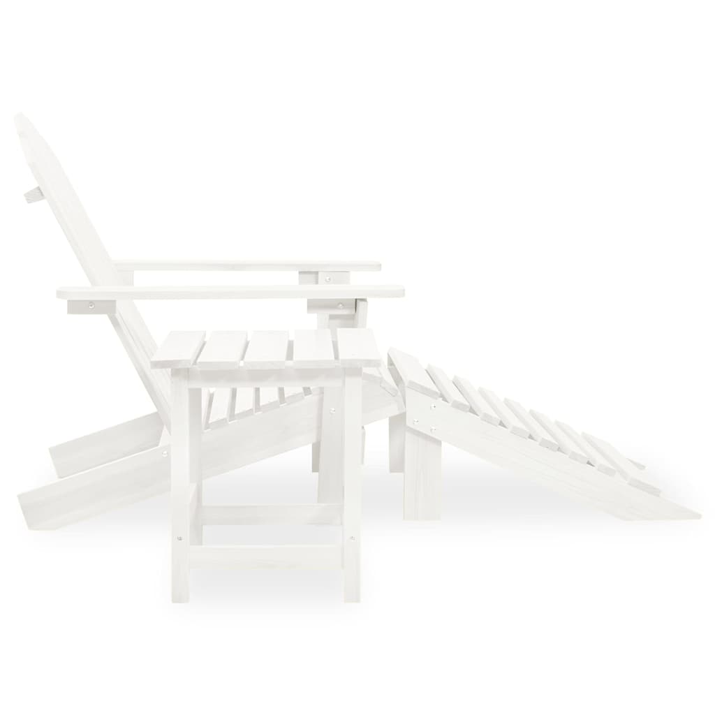 315929 vidaXL Garden Adirondack Chair with Ottoman&Table Solid Fir Wood White