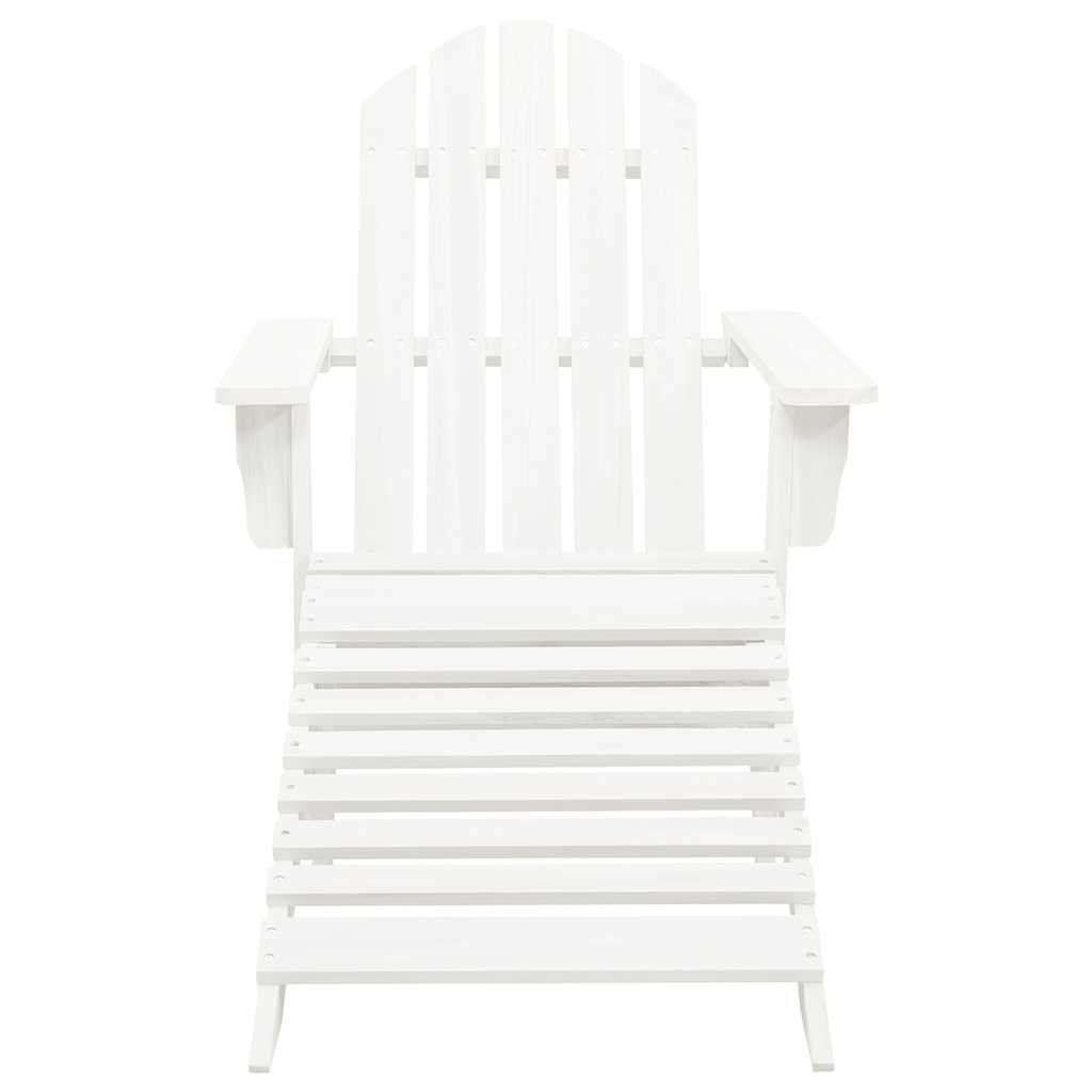 315929 vidaXL Garden Adirondack Chair with Ottoman&Table Solid Fir Wood White