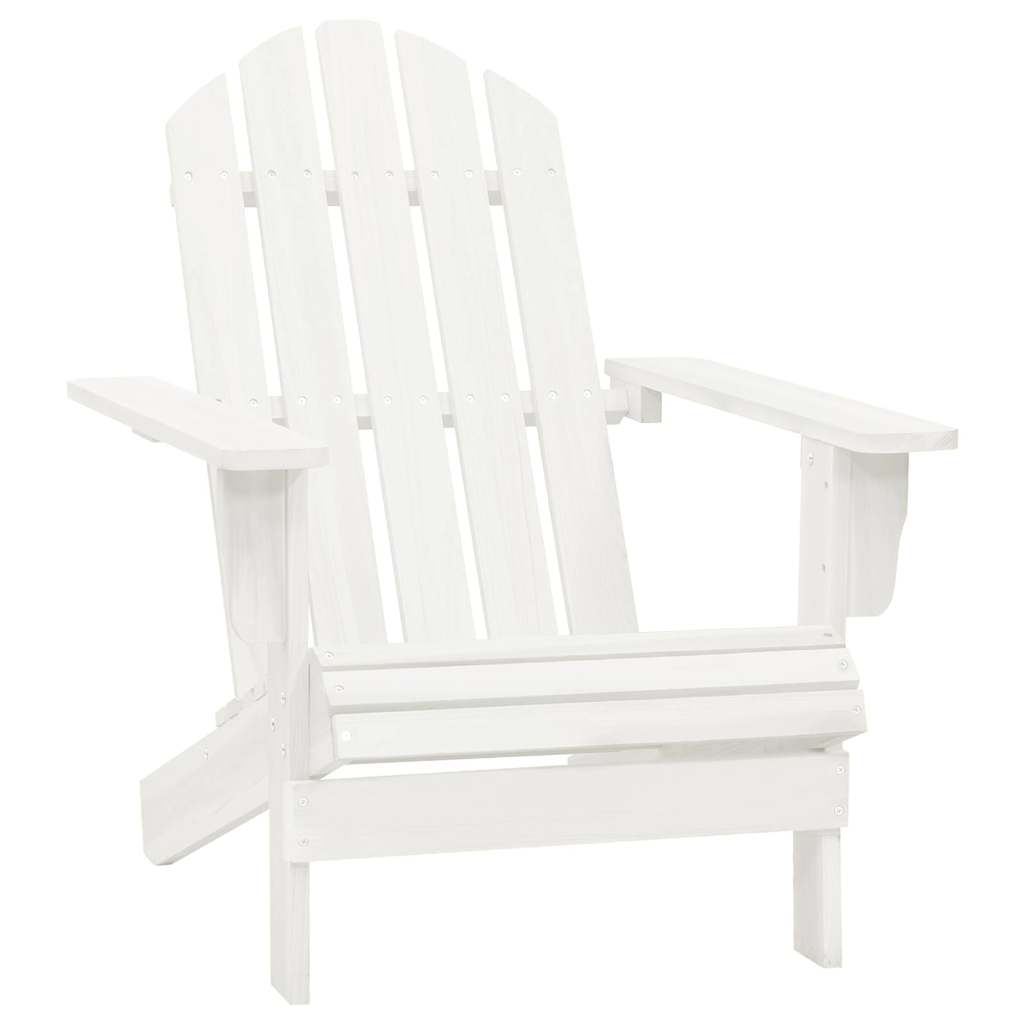 315929 vidaXL Garden Adirondack Chair with Ottoman&Table Solid Fir Wood White