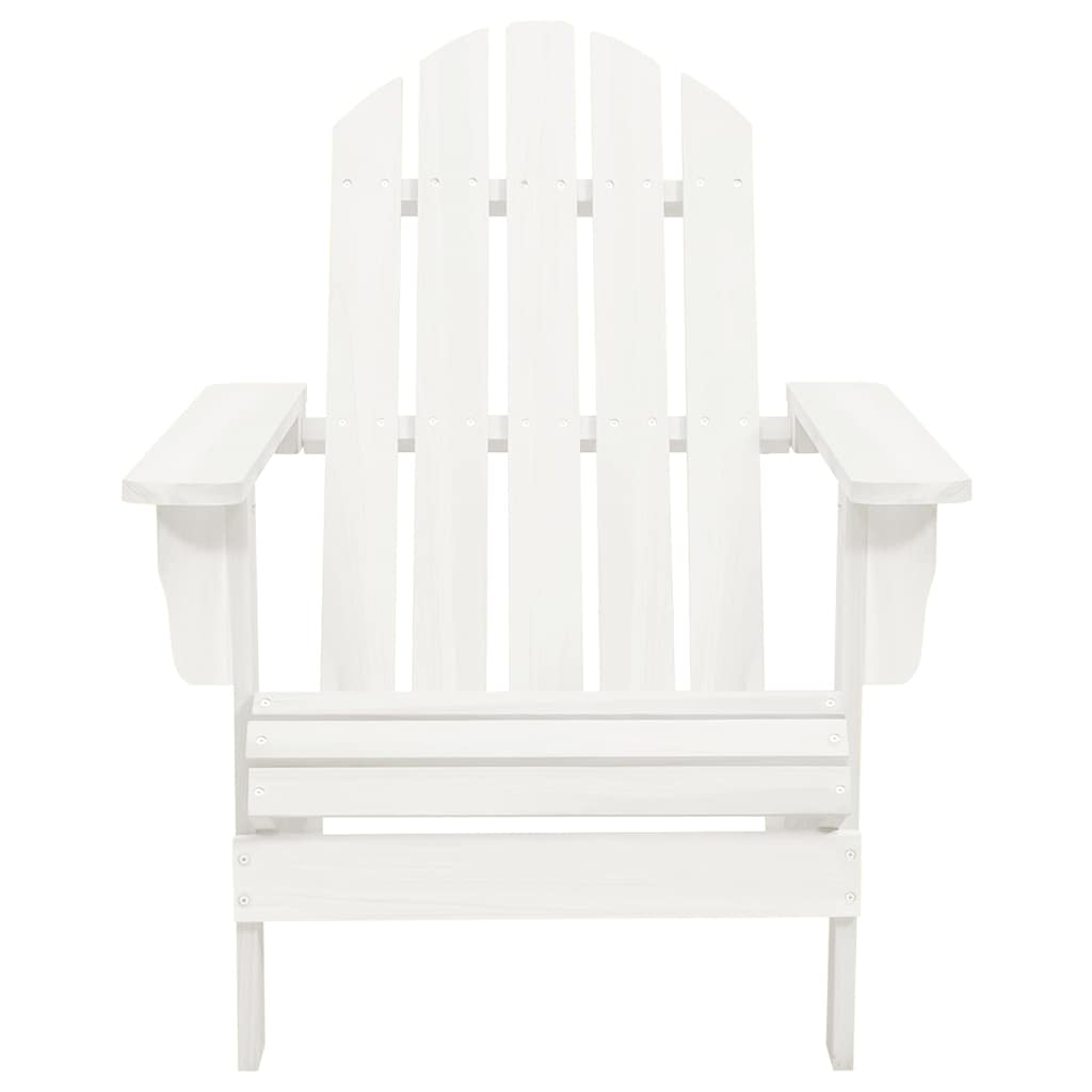 315929 vidaXL Garden Adirondack Chair with Ottoman&Table Solid Fir Wood White