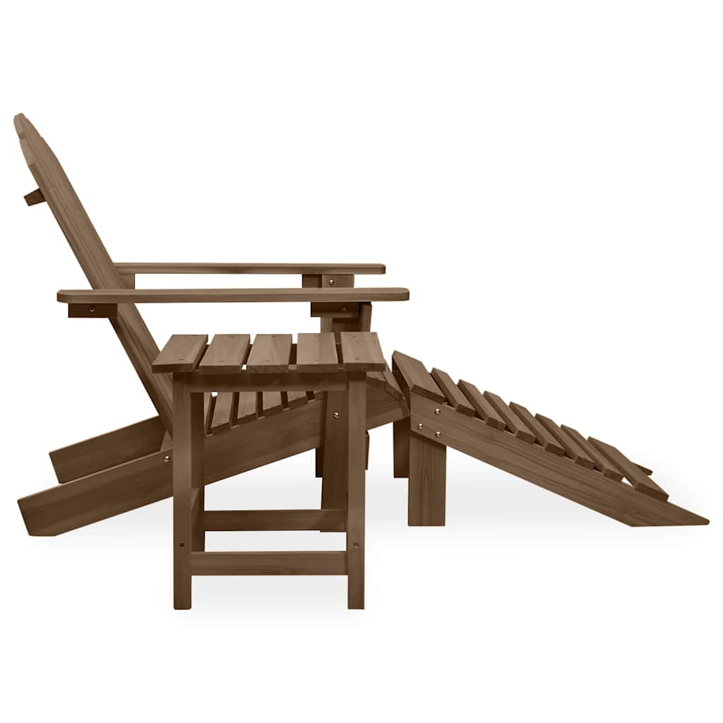 315931 vidaXL Garden Adirondack Chair with Ottoman&Table Solid Fir Wood Brown