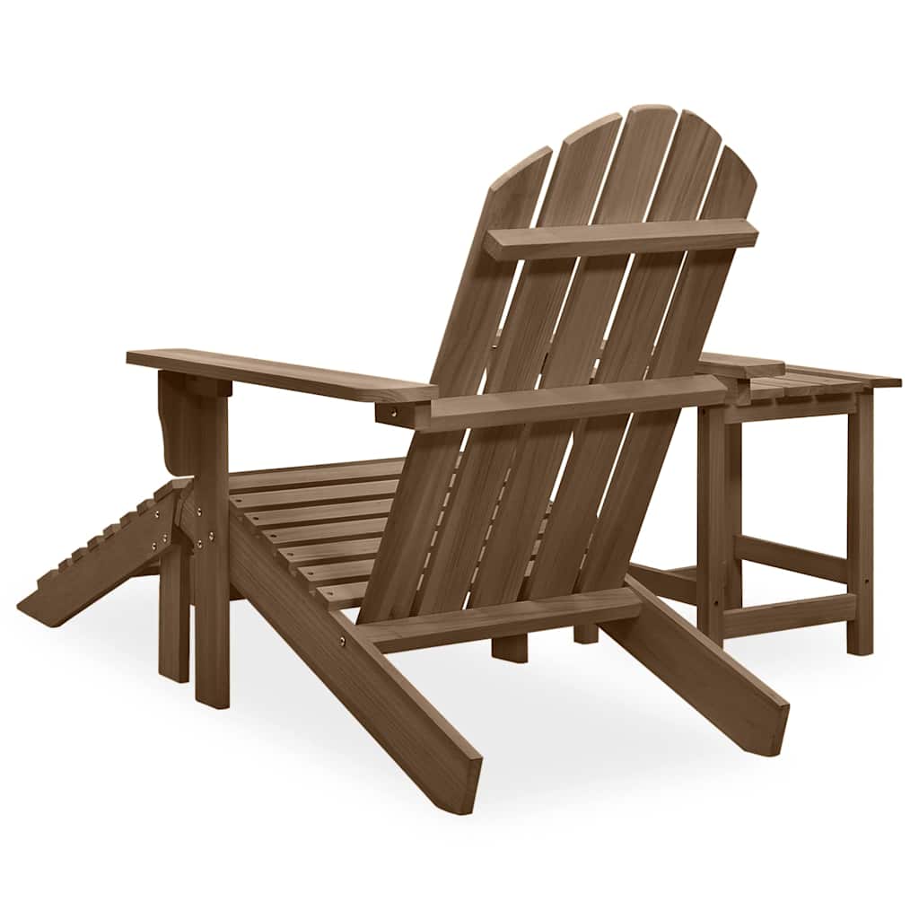 315931 vidaXL Garden Adirondack Chair with Ottoman&Table Solid Fir Wood Brown