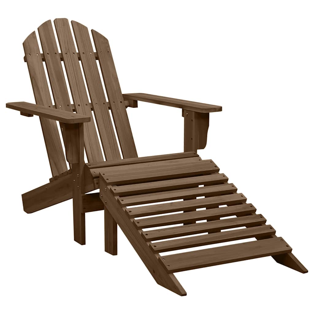 315931 vidaXL Garden Adirondack Chair with Ottoman&Table Solid Fir Wood Brown