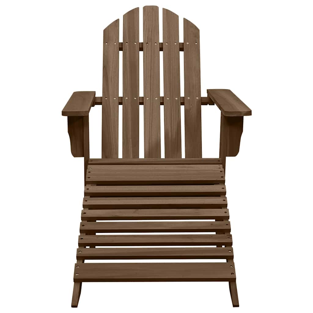 315931 vidaXL Garden Adirondack Chair with Ottoman&Table Solid Fir Wood Brown