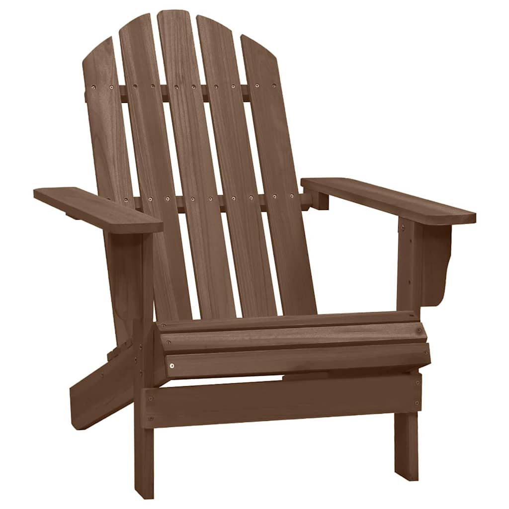 315931 vidaXL Garden Adirondack Chair with Ottoman&Table Solid Fir Wood Brown