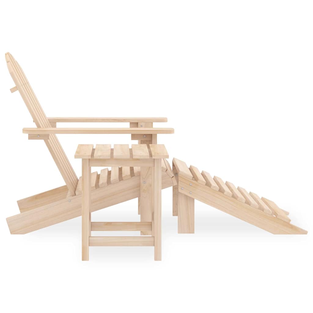 315932 vidaXL Garden Adirondack Chair with Ottoman and Table Solid Fir Wood