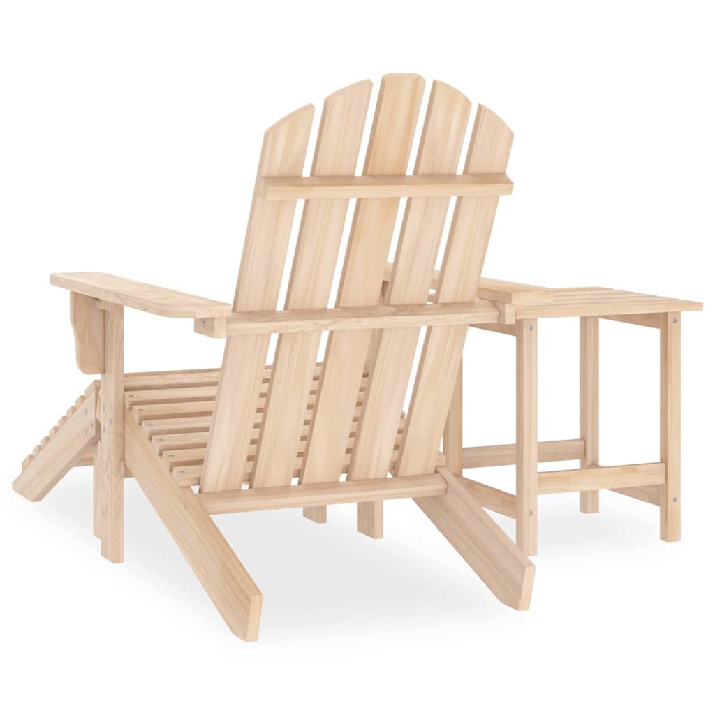 315932 vidaXL Garden Adirondack Chair with Ottoman and Table Solid Fir Wood