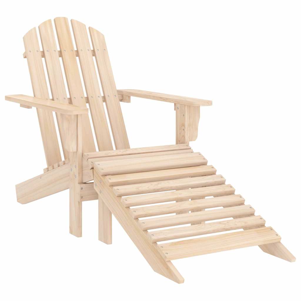 315932 vidaXL Garden Adirondack Chair with Ottoman and Table Solid Fir Wood