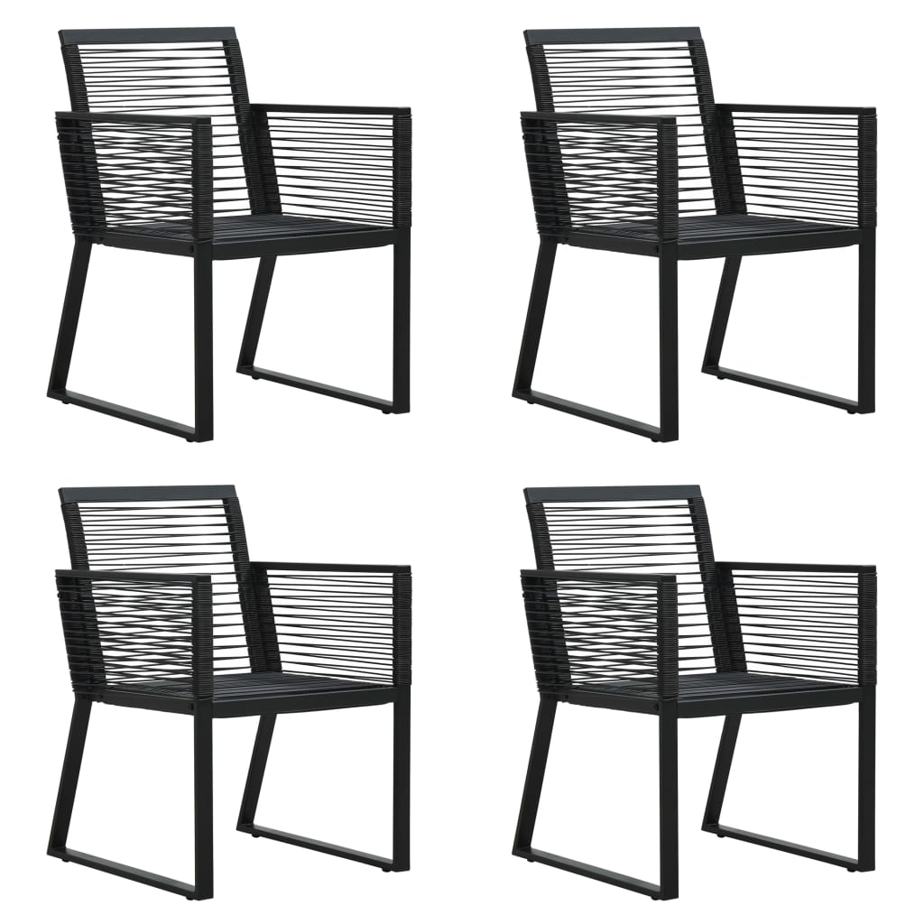 vidaXL 5 Piece Outdoor Dining Set PVC Rattan Black