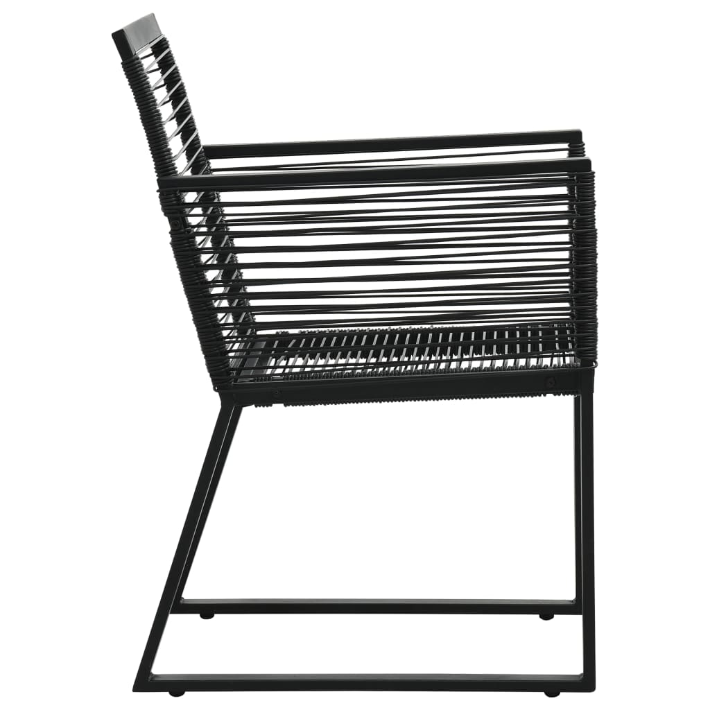 Dining Set | Black | PVC rattan, powder-coated steel, glass | Set