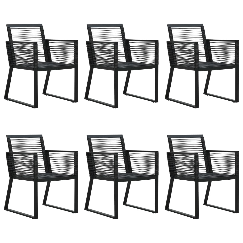 vidaXL 7 Piece Outdoor Dining Set PVC Rattan Black