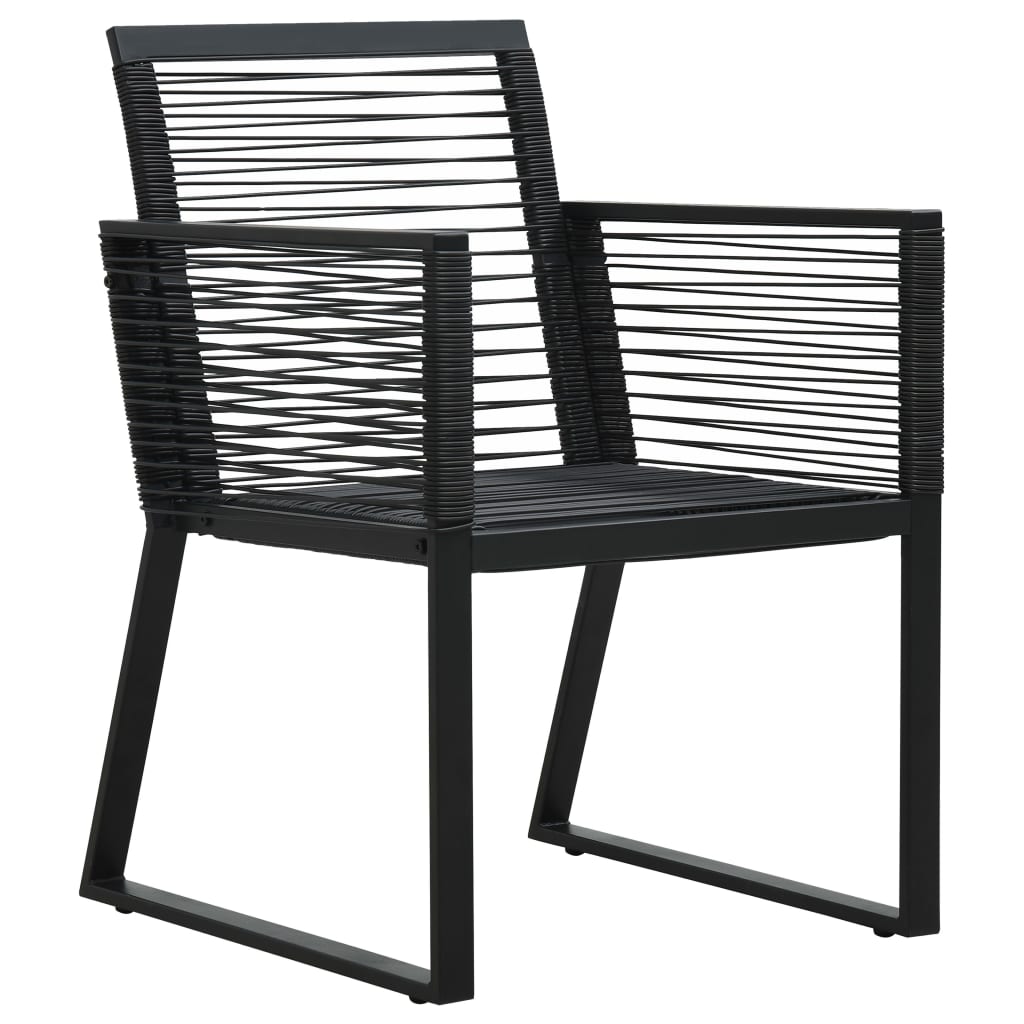 vidaXL 7 Piece Outdoor Dining Set PVC Rattan Black