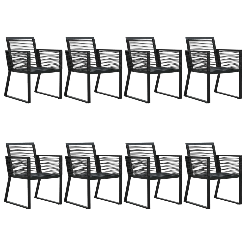 vidaXL 9 Piece Outdoor Dining Set PVC Rattan Black