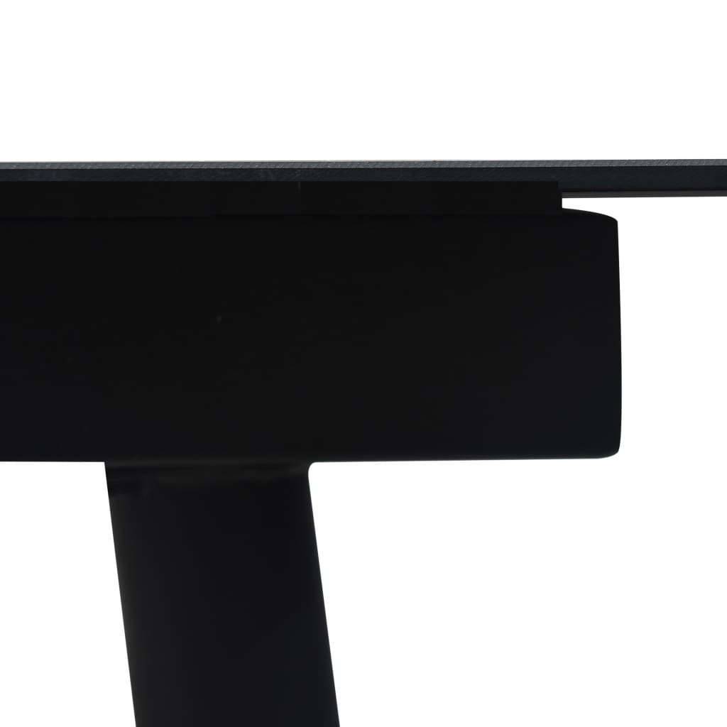 Dining Set | Oak and black | Poly rattan, powder-coated steel, glass