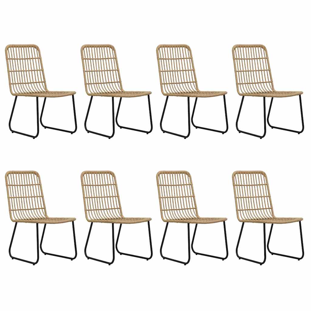 9 Piece Outdoor Dining Set Poly Rattan and Glass