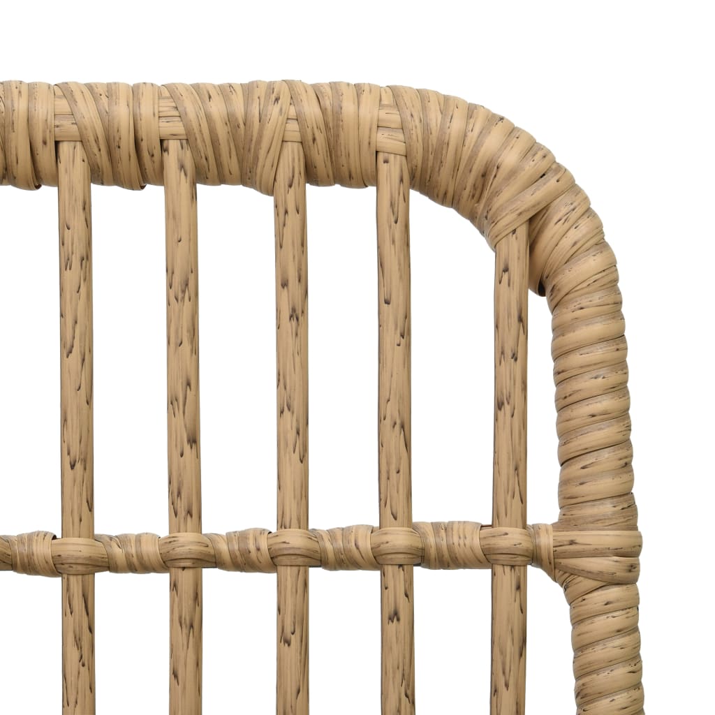 Dining Set | Oak and Black | Poly rattan, powder-coated steel, glass