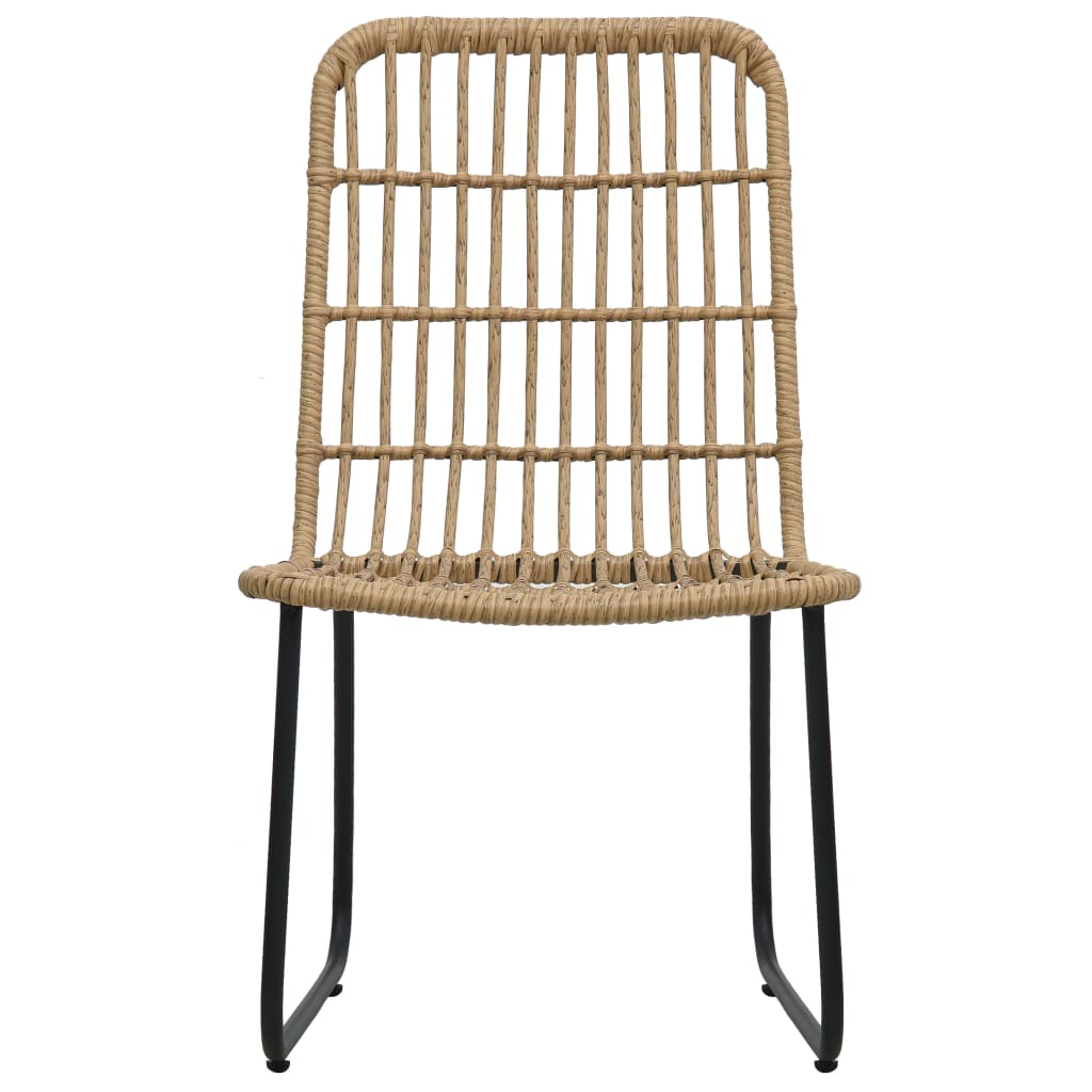 Dining Set | Oak and black | Poly rattan | 190 x 90 x 74 cm | Stackable