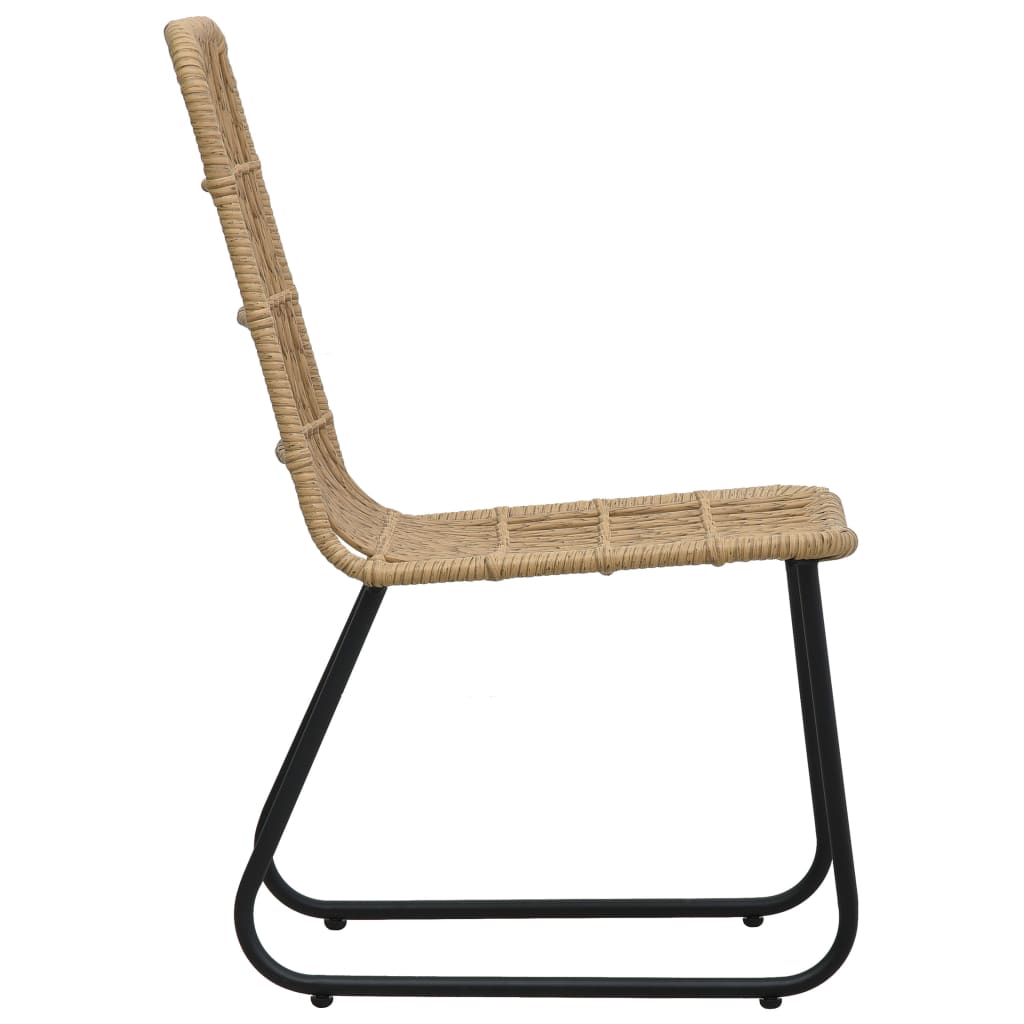 Dining Set | Oak and black | Poly rattan | 190 x 90 x 74 cm | Stackable
