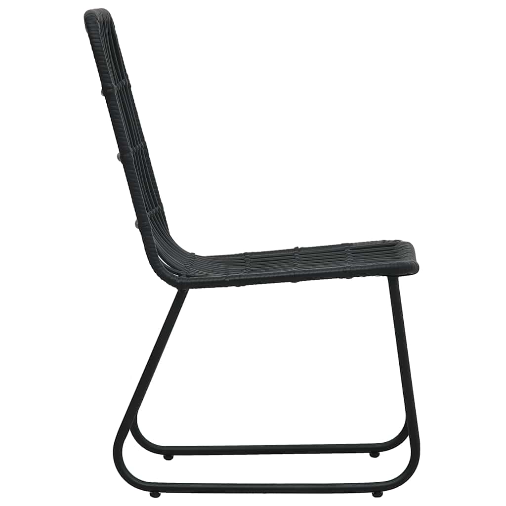 Dining Set | Black | Poly rattan, powder-coated steel, glass | Regular