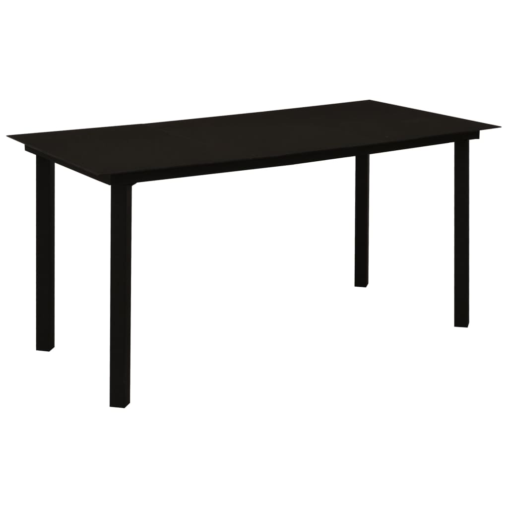 Dining Set | Black | Poly rattan | 5-piece | Stackable | Dining Set