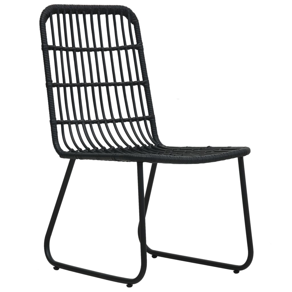 Dining Set | Black | Poly rattan, powder-coated steel, glass