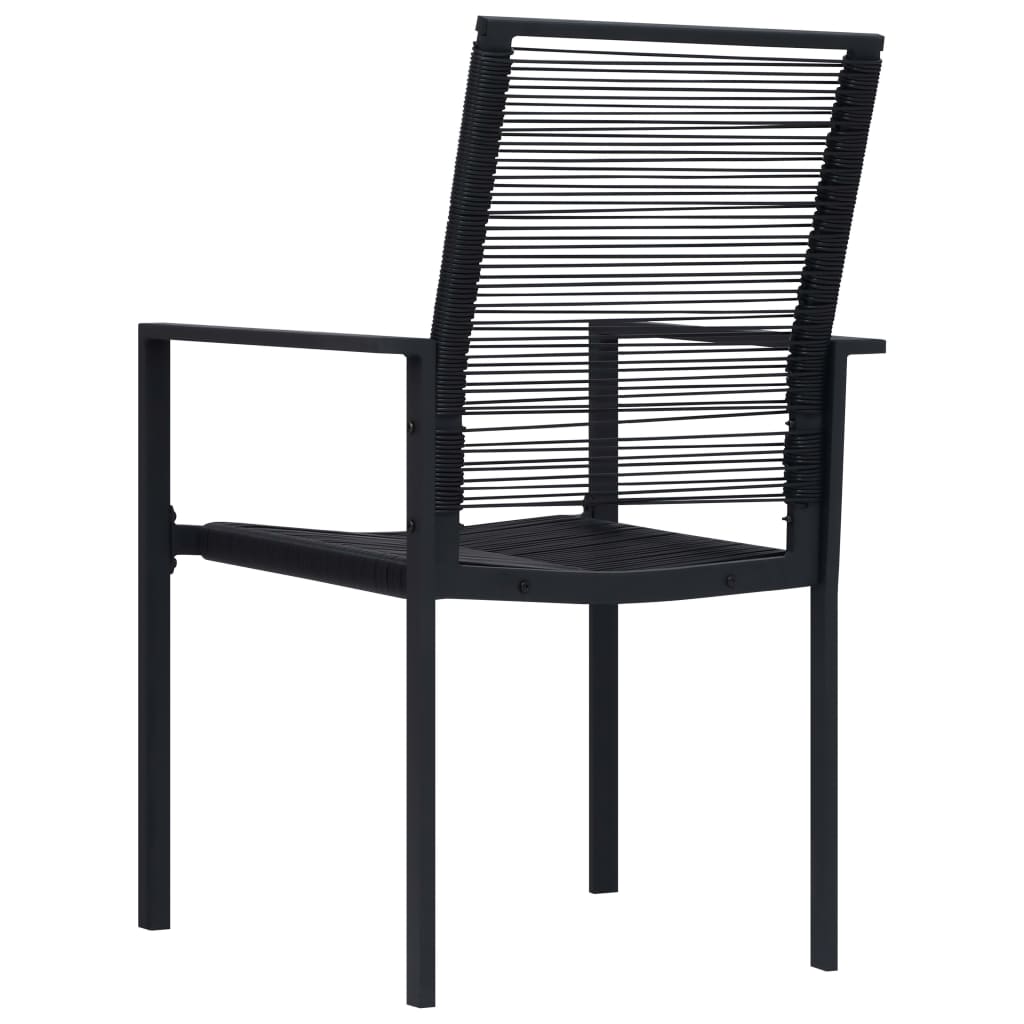 Dining Set | Black | Glass, Powder-Coated Steel, PVC Hollow Rattan
