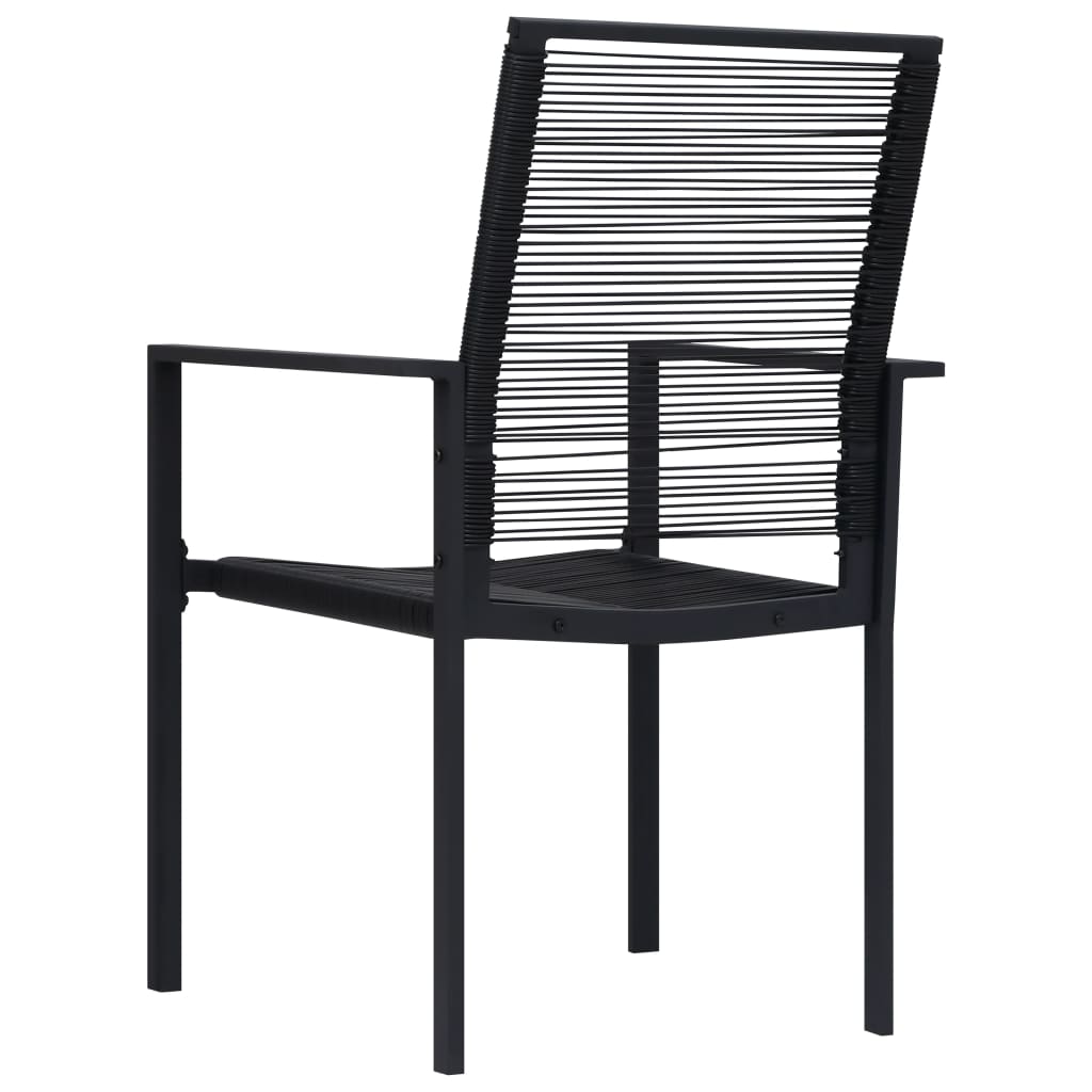 Dining Set | Black | Glass, Powder-Coated Steel, PVC Hollow Rattan