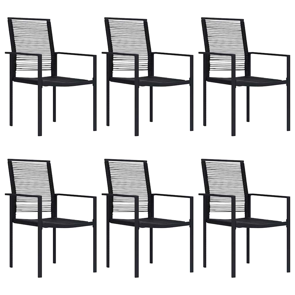 Dining Set | Black | Powder-Coated Steel | Large | Durable | Dining Set