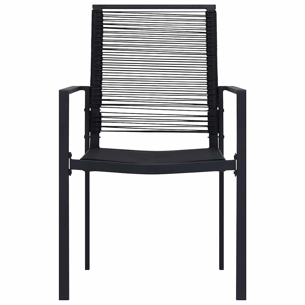 Dining Set | Black | Powder-Coated Steel | Large | Durable | Dining Set
