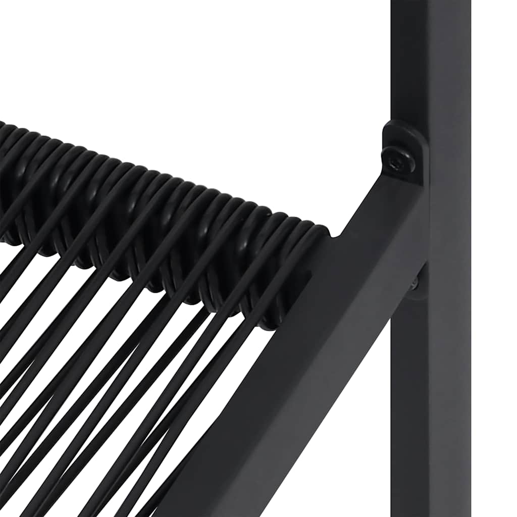Dining Set | Black | Powder-Coated Steel | Large | Durable | Dining Set