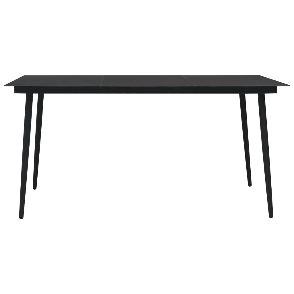 Dining Set | Black | Glass | Large |  Durable  | Garden Dining Set