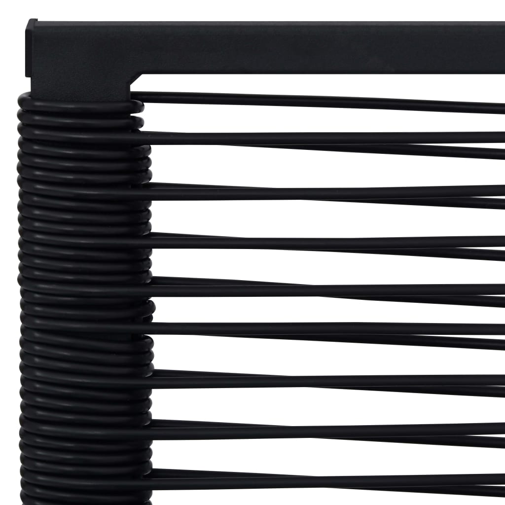 Dining Set | Black | Glass, Powder-Coated Steel, PVC Rattan | 7-piece set