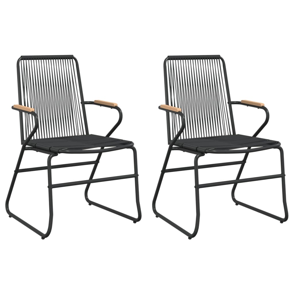 vidaXL 3 Piece Garden Dining Set Black PVC Rattan