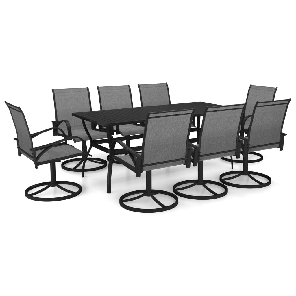 Dining Set | Anthracite, Grey | Textilene, Powder-Coated Steel | Large
