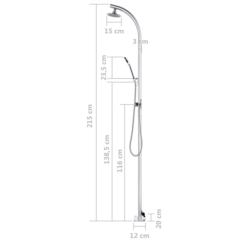 Garden Shower | Silver | Aluminium, Chrome | Tall | Modern