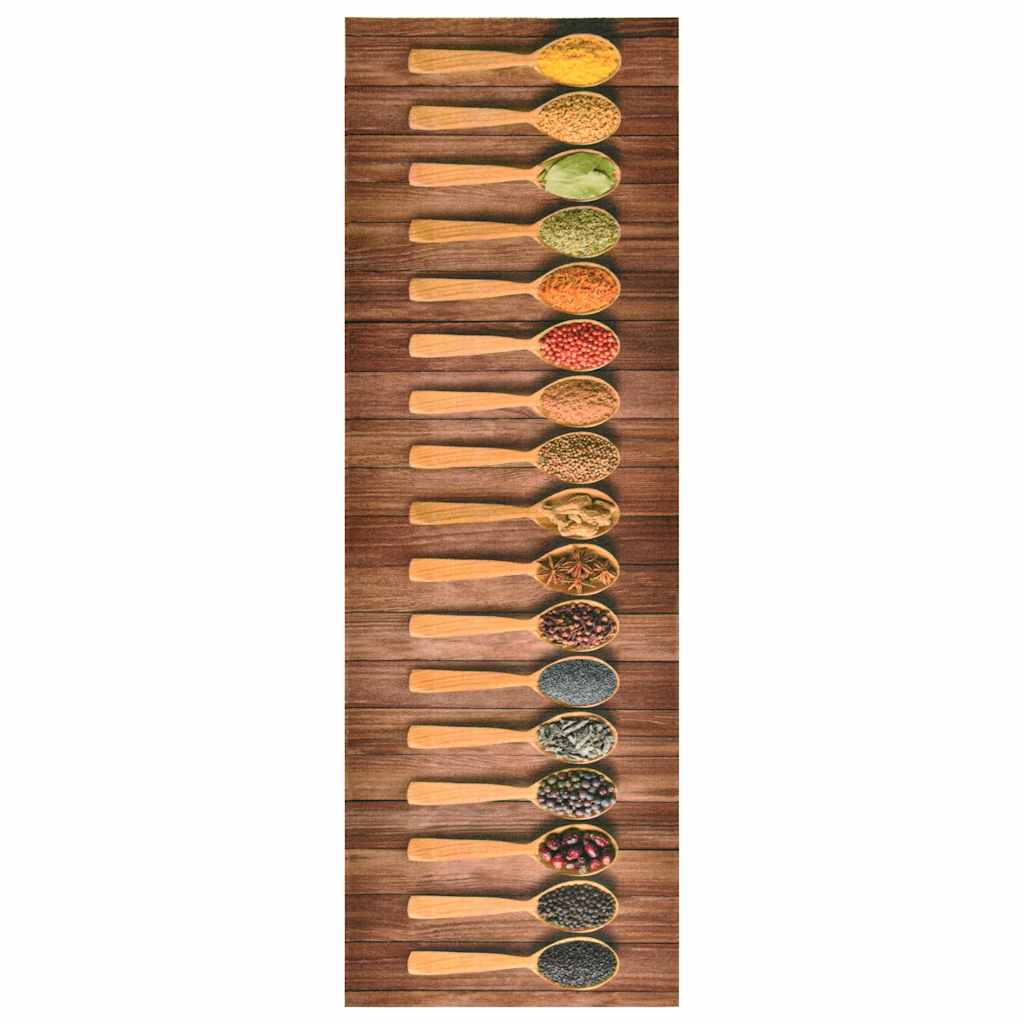 315958 vidaXL Kitchen Carpet Washable Spoons 60x300 cm
