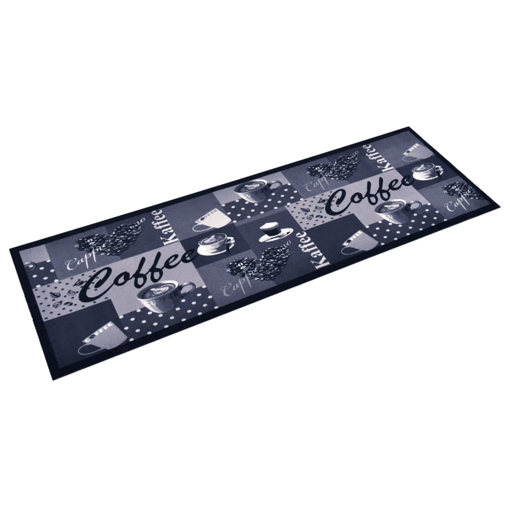Kitchen Carpet Washable Coffee Blue 60x180 cm