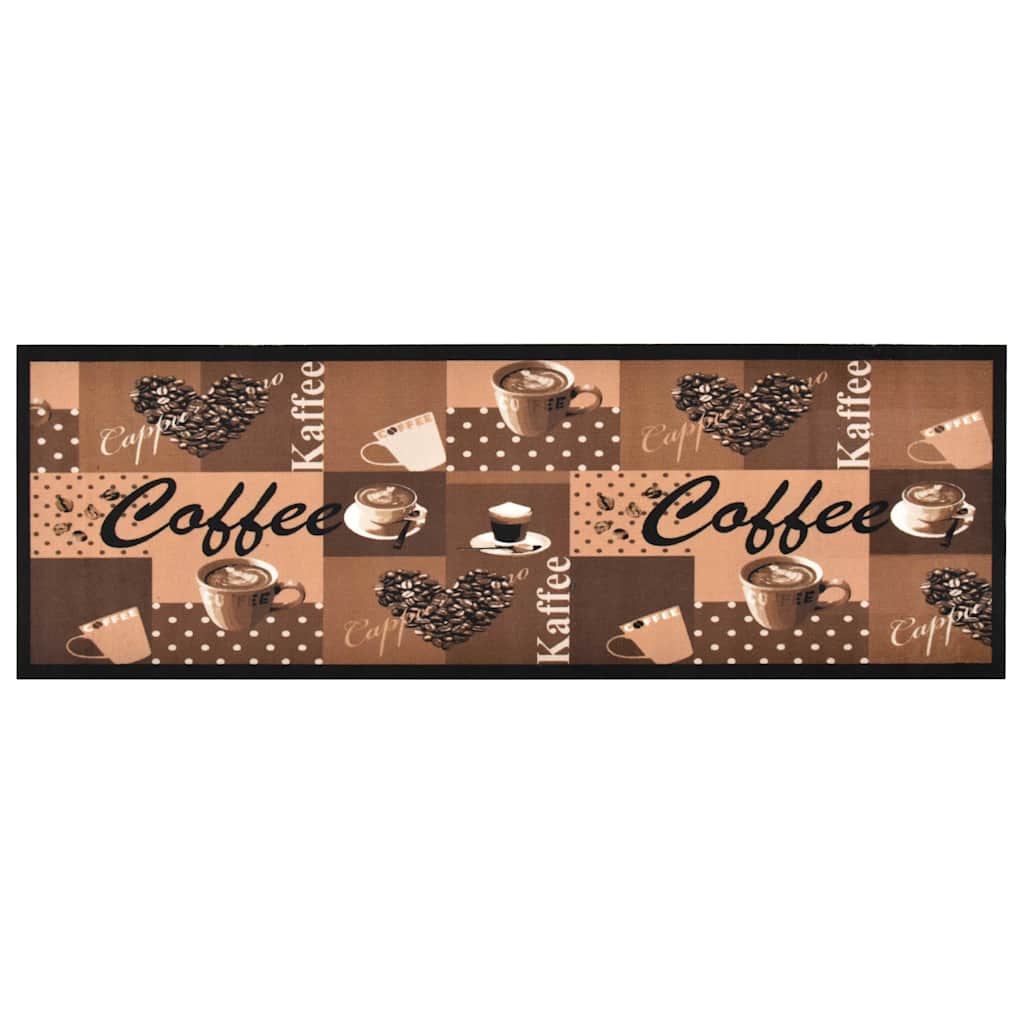 315971 vidaXL Kitchen Carpet Washable Coffee brown 60x180 cm