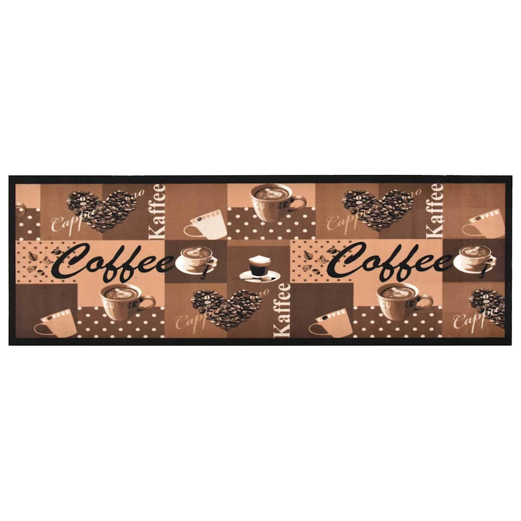 315972 vidaXL Kitchen Carpet Washable Coffee brown 60x300 cm