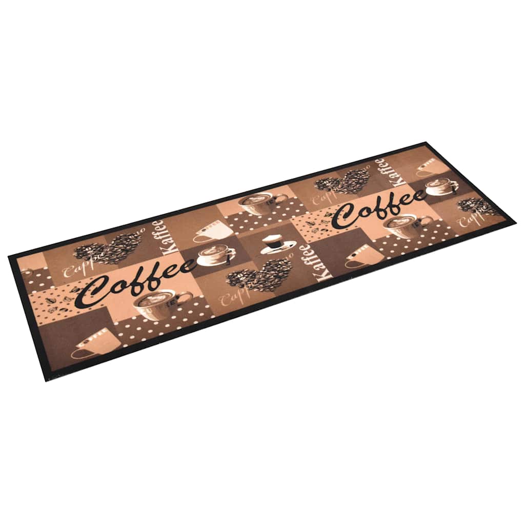 315972 vidaXL Kitchen Carpet Washable Coffee brown 60x300 cm