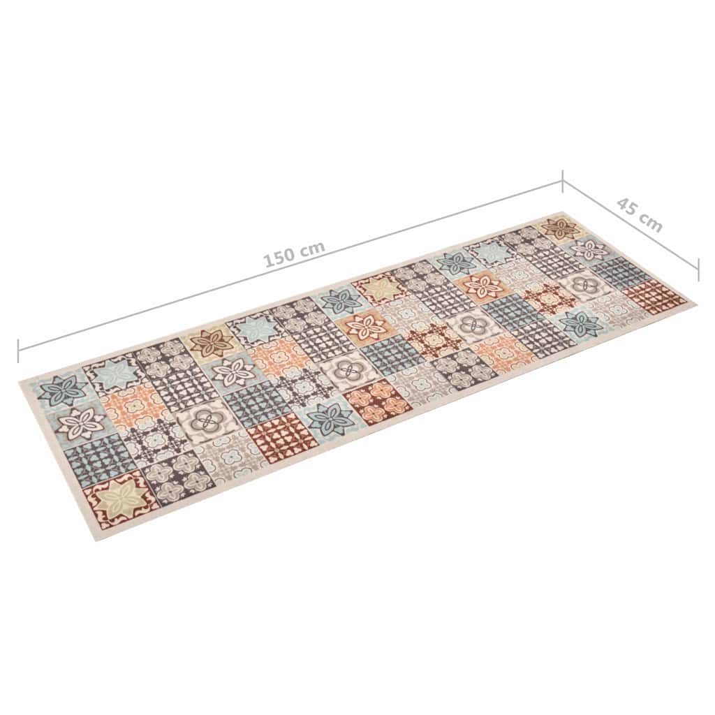315982 vidaXL Kitchen Carpet Washable Mosaic Colour 45x150 cm