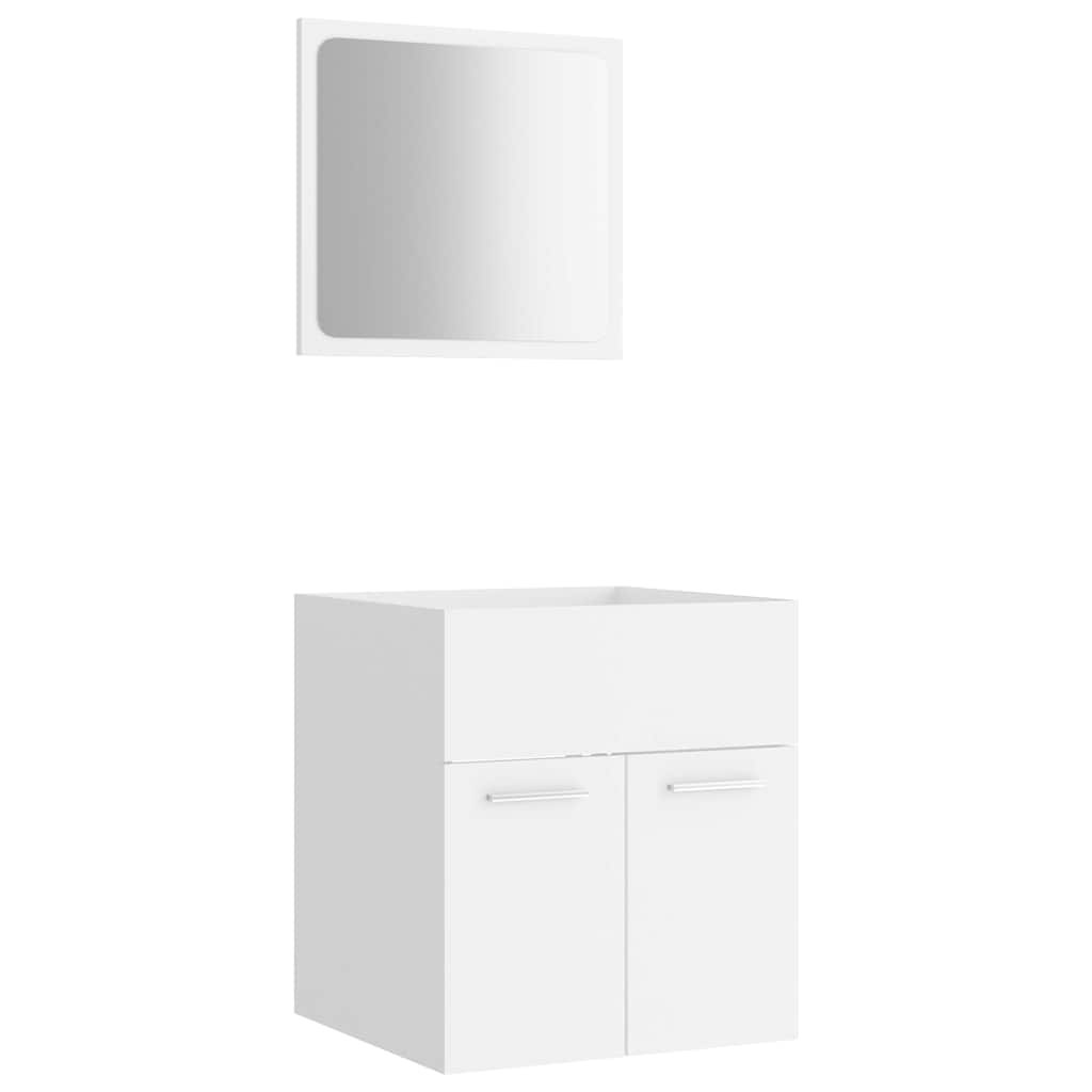 804773 vidaXL 2 Piece Bathroom Furniture Set White Engineered Wood