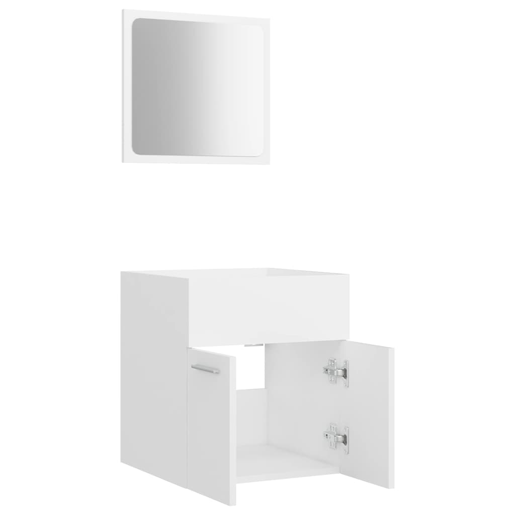 Bathroom Furniture Set | White | Engineered wood | Compact