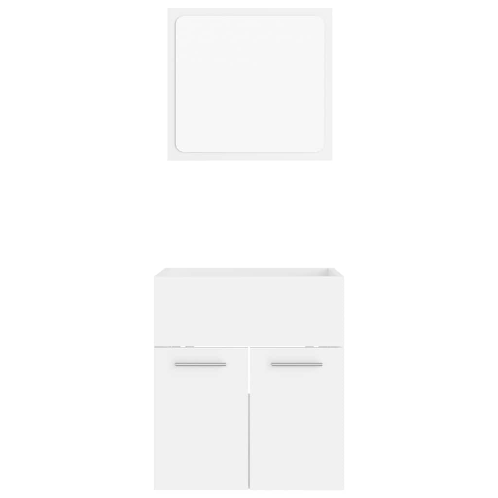 Bathroom Furniture Set | White | Engineered wood | Compact