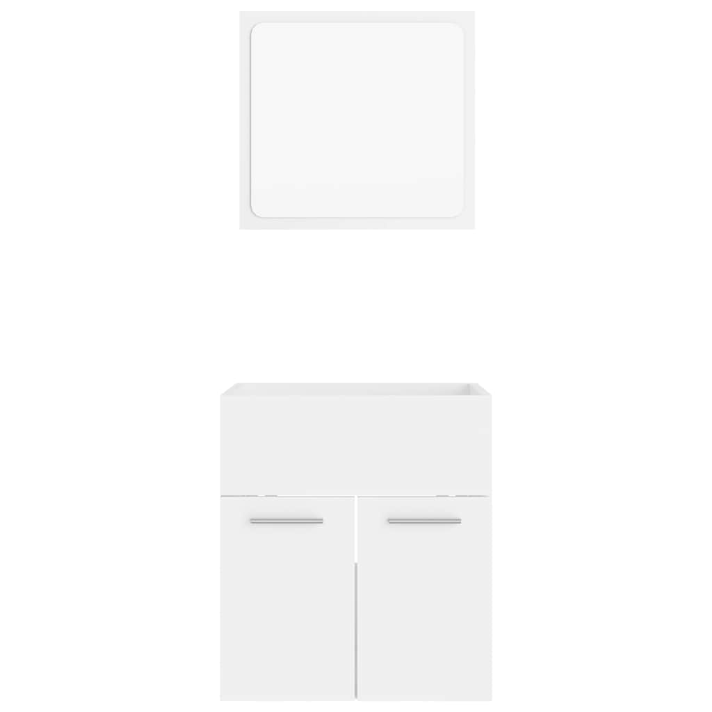 804773 vidaXL 2 Piece Bathroom Furniture Set White Engineered Wood