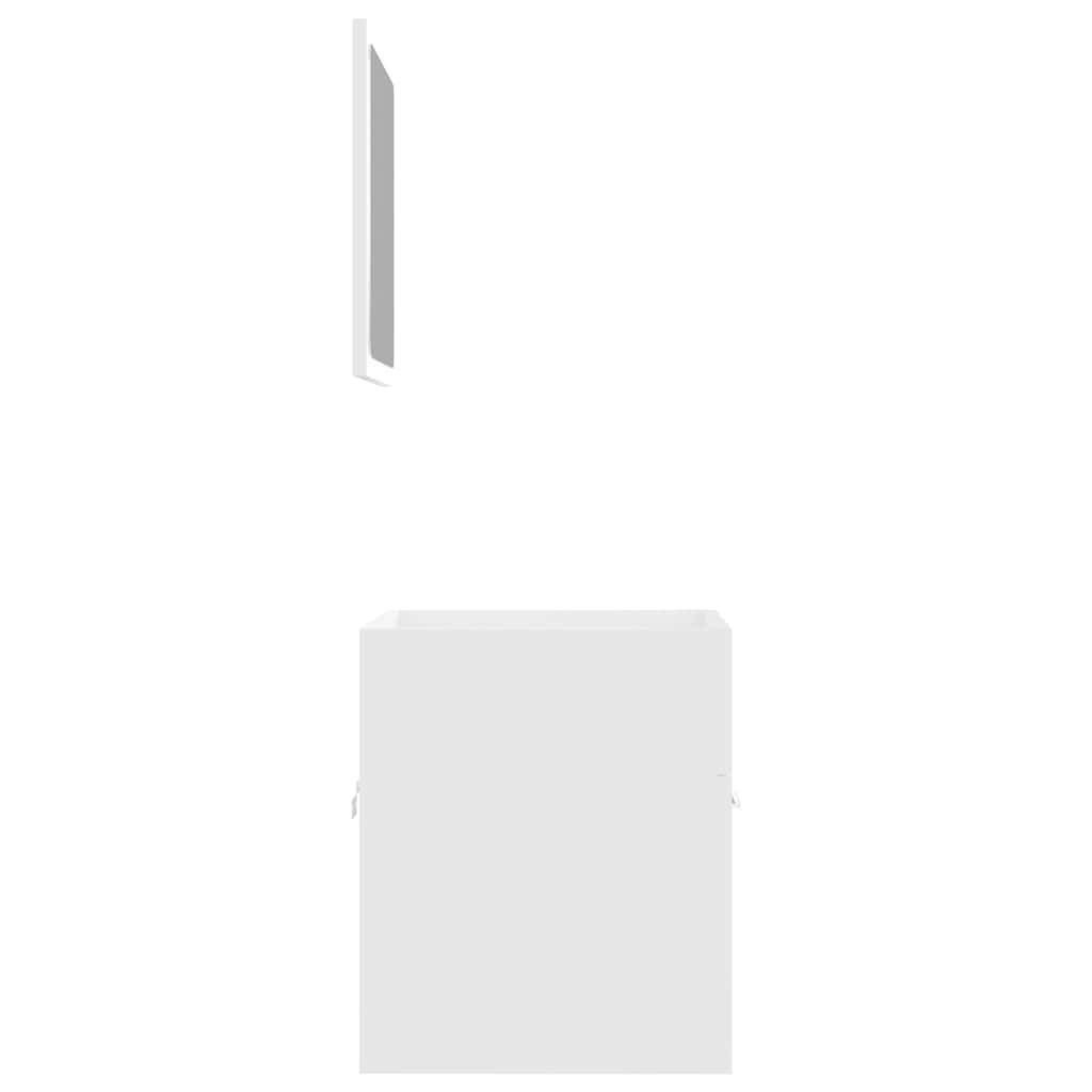 804773 vidaXL 2 Piece Bathroom Furniture Set White Engineered Wood