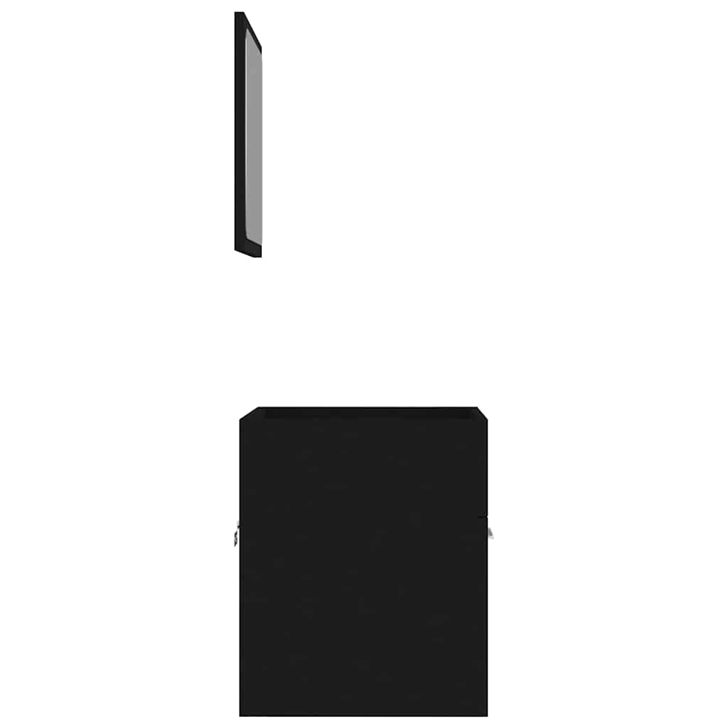804774 vidaXL 2 Piece Bathroom Furniture Set Black Engineered Wood