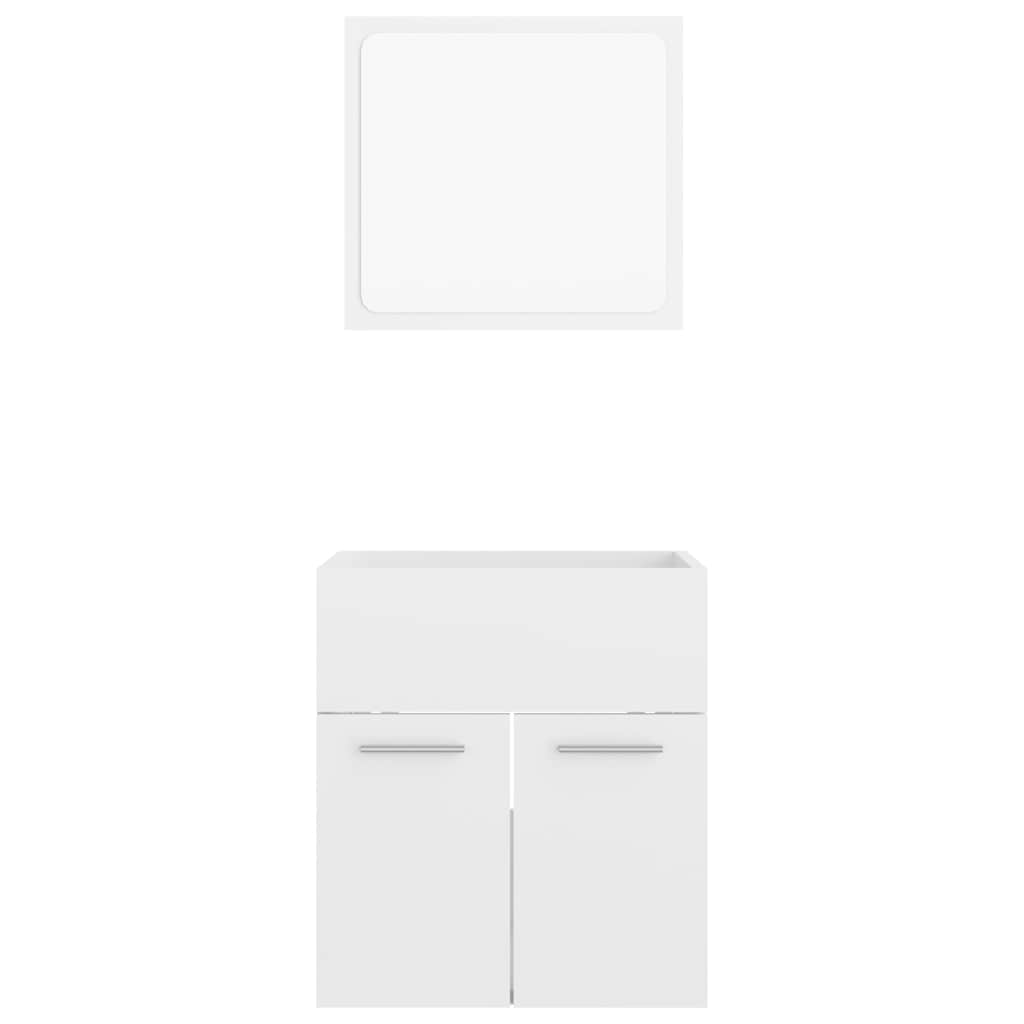 804779 vidaXL 2 Piece Bathroom Furniture Set High Gloss White Engineered Wood